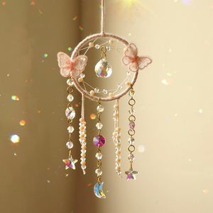 Dream Catcher For Girls - Pink Butterfly Small Moon Dream Catchers With🌺